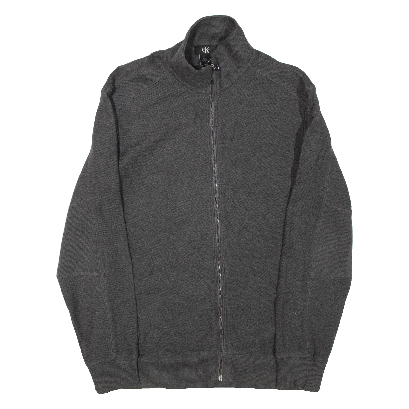 CALVIN KLEIN Mens Jumper Grey 1/4 Zip Tight Knit S Refurbished - N/A refurbished available on Cerqular