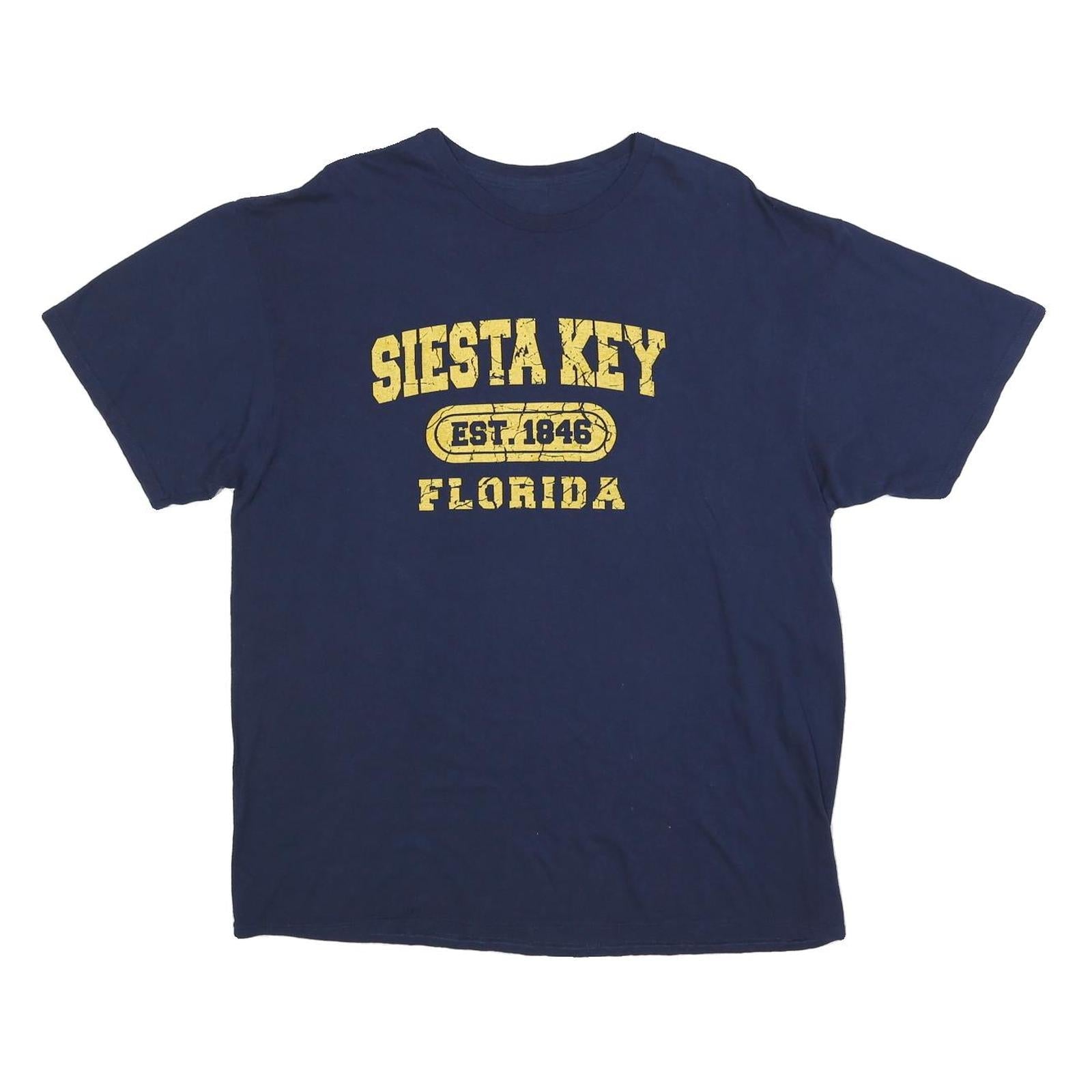 Mens Navy Blue Siesta Key Florida Graphic T-Shirt XL Short Sleeve Crew Neck Refurbished - N/A refurbished available on Cerqular