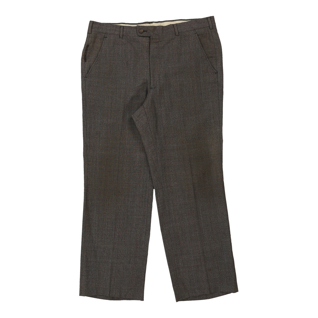 Christian Dior Checked Trousers - 37W 29L Brown Wool | Size: 37"" waist Refurbished - N/A (Preloved Designer is not a specific brand, it refurbished available on Cerqular