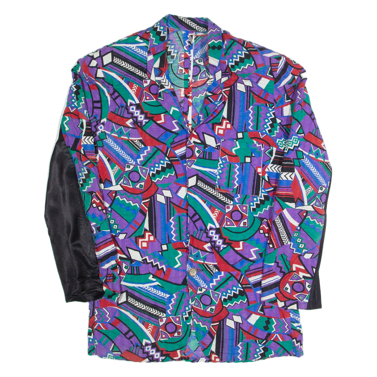 Blazer Style Womens Printed Shirt Purple Collared 90s Crazy Pattern M Refurbished - N/A refurbished available on Cerqular