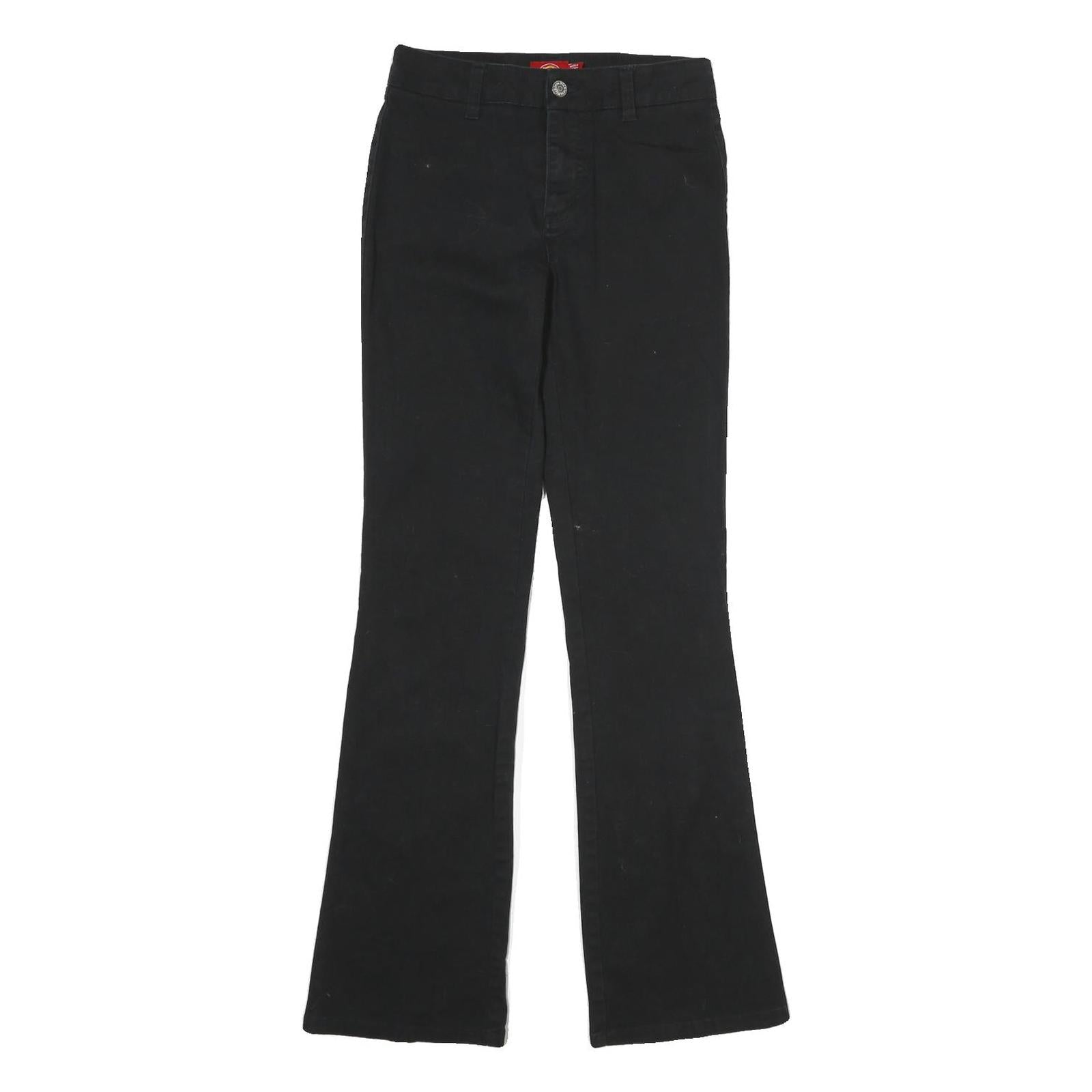 DICKIES Womens Black Cotton Slim Flared Trousers W25 L31 Classic Workwear Refurbished - N/A refurbished available on Cerqular