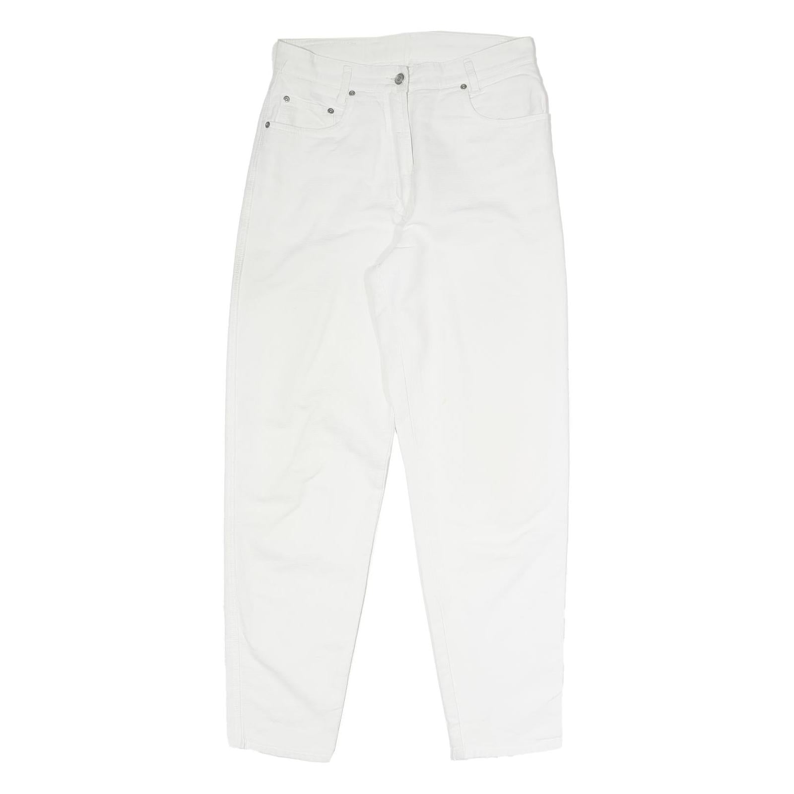 ROSALINI Womens Cotton Blend White Relaxed Tapered Trousers W29 L29 Stylish Refurbished - N/A refurbished available on Cerqular