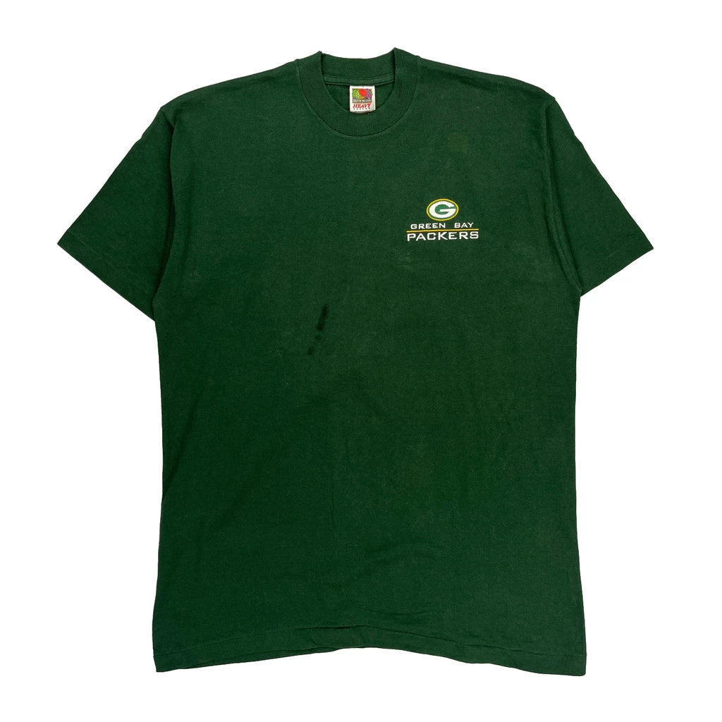 Green Bay Packers Fruit Of The Loom Single Stitch T-Shirt - XL Green Cotton Refurbished - Thrifted (note: this is a term often used to describe second- refurbished available on Cerqular