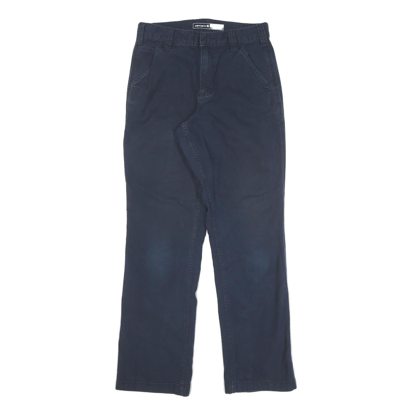CARHARTT Mens Cotton Blend Navy Relaxed Leg Trousers W28 L30 Workwear Zip Refurbished - N/A refurbished available on Cerqular