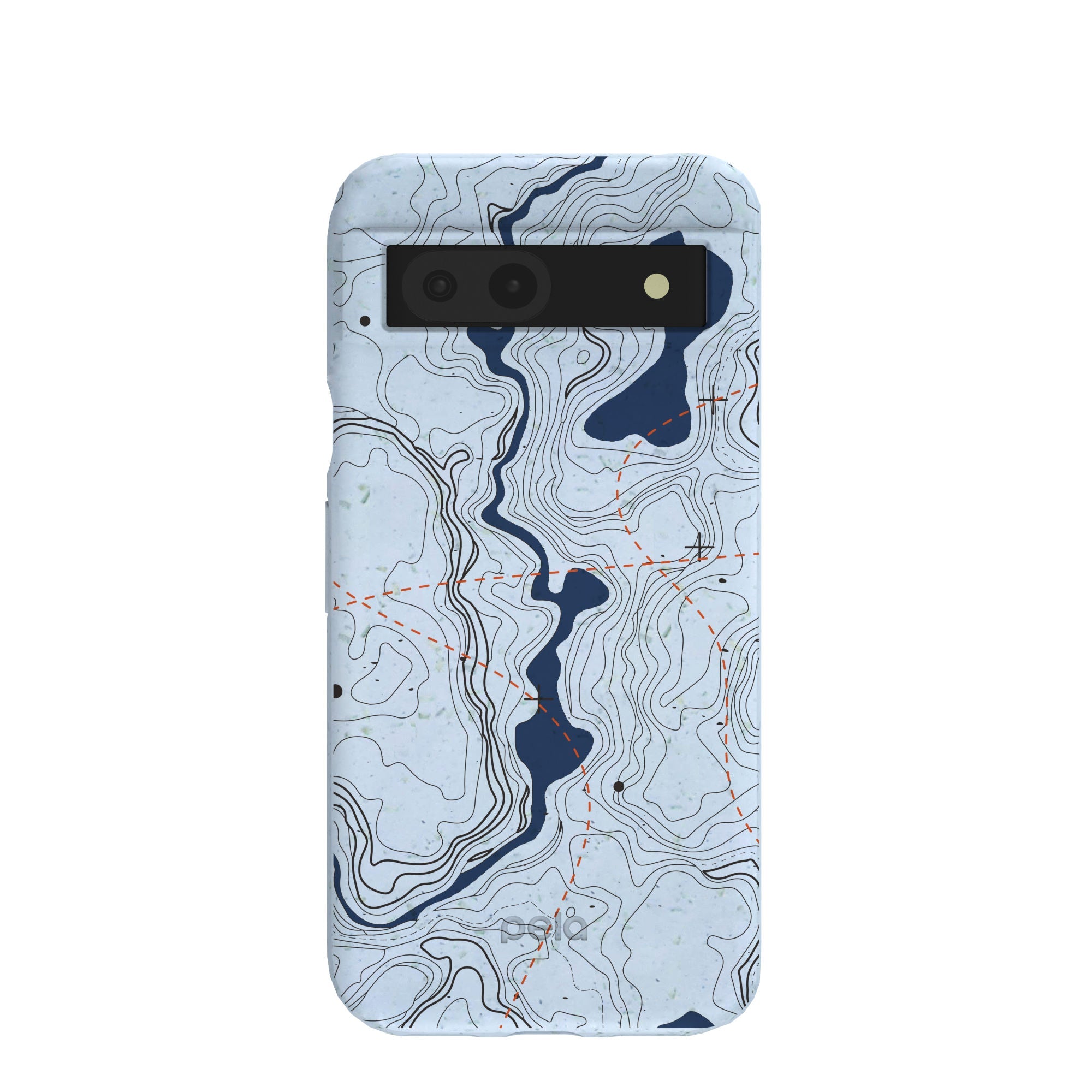 Powder Blue Contour Lines Google Pixel 8a Case Refurbished - Pela Case refurbished available on Cerqular