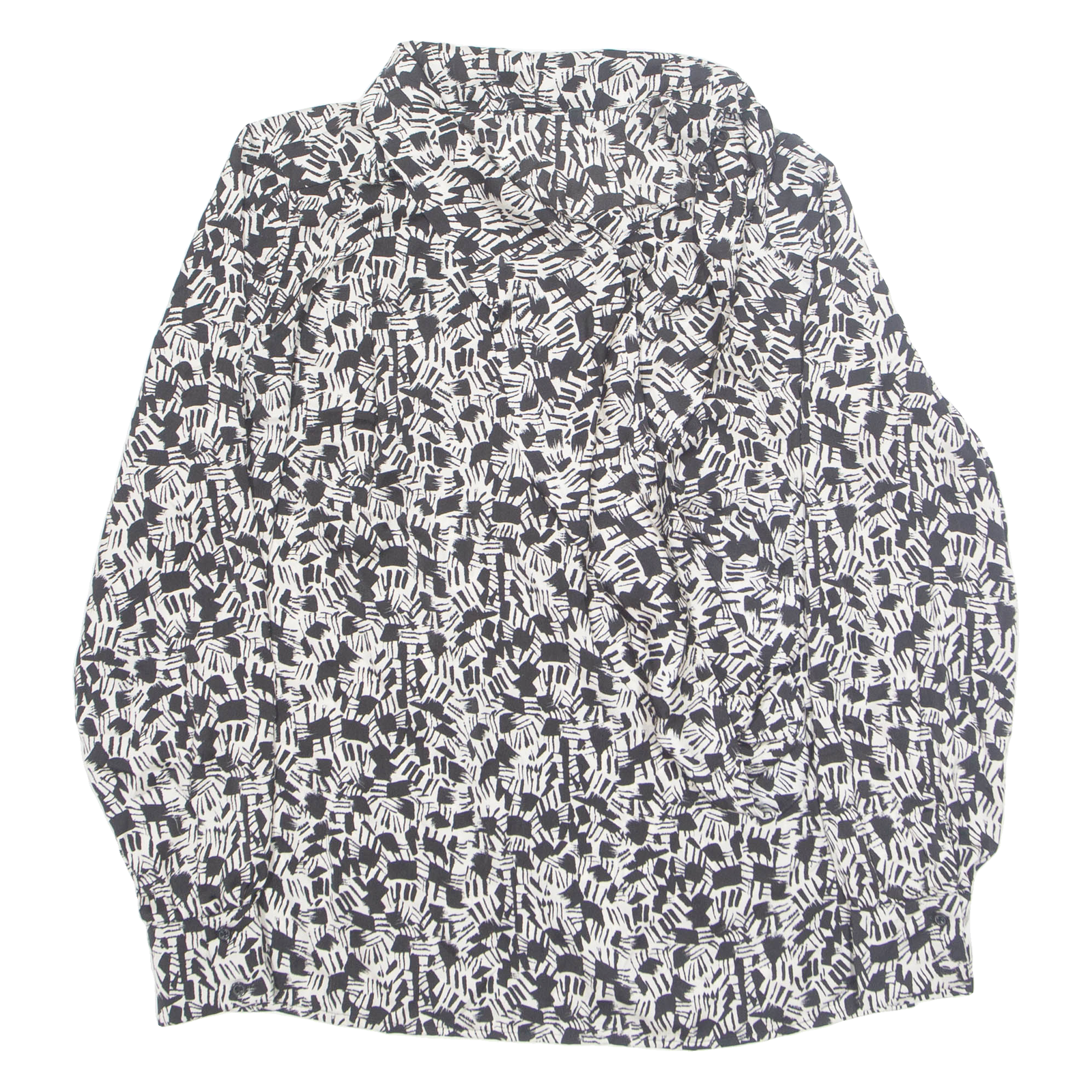 Womens Printed Blouse White Long Sleeve Crazy Pattern M Refurbished - N/A refurbished available on Cerqular