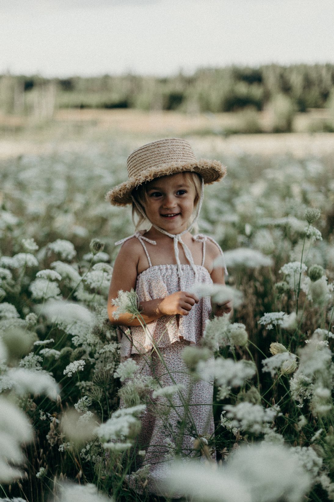 Organic muslin girl's dress - Flower pattern | Size: 4 Refurbished - N/A (Note: This brand may not be well-known globally refurbished available on Cerqular