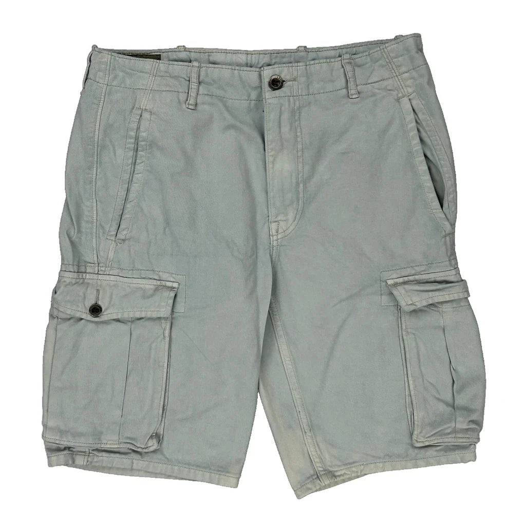 Unbranded Cargo Shorts - 32W 11L Grey Cotton Refurbished - Thrifted (note: this is a term often used to describe second- refurbished available on Cerqular