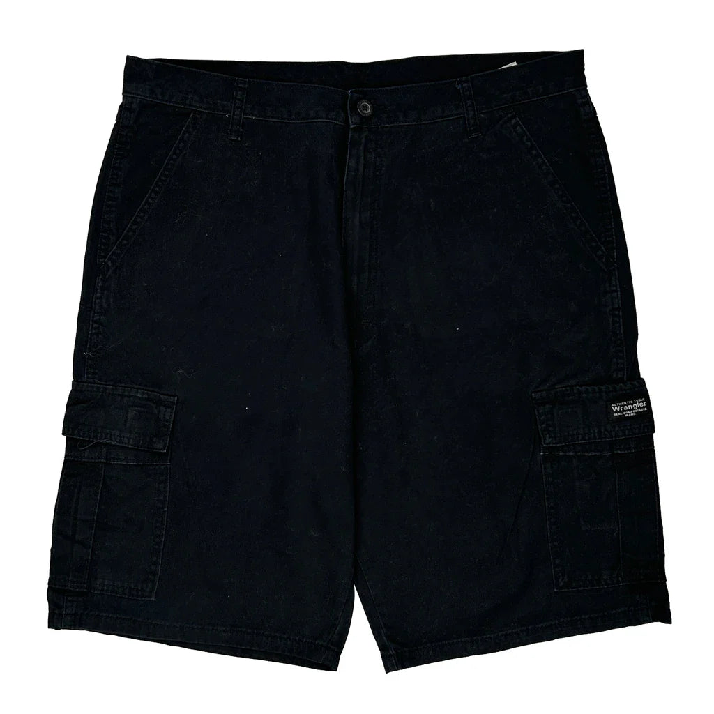Wrangler Cargo Cargo Shorts - 36W 10L Black Cotton Refurbished - Thrifted (note: this is a term often used to describe second- refurbished available on Cerqular