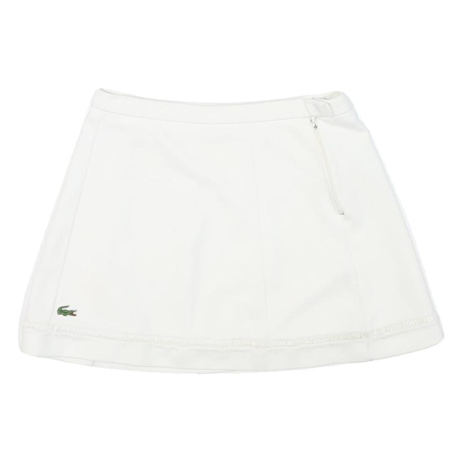 LACOSTE Womens White Mini Polyester Blend Plain Skirt M Tennis Casual Refurbished - N/A refurbished available on Cerqular