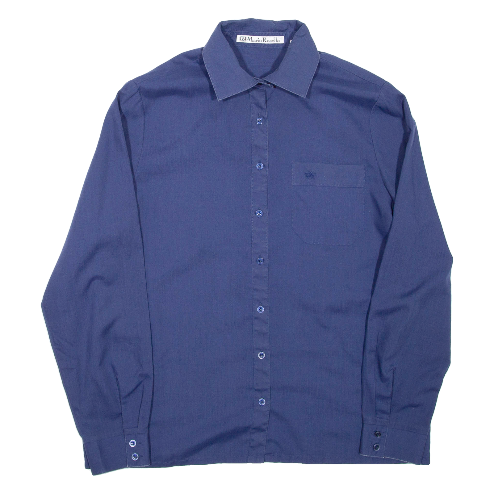 MARIO ROSELLA Womens Shirt Blue Collared Long Sleeve L Refurbished - N/A refurbished available on Cerqular