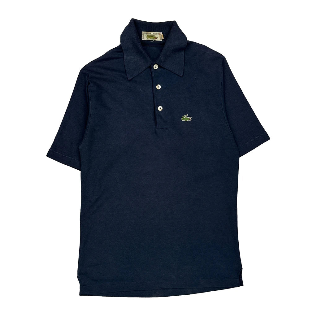 Lacoste Polo Shirt - Medium Navy Cotton Refurbished - Thrifted (note: this is a term often used to describe second- refurbished available on Cerqular