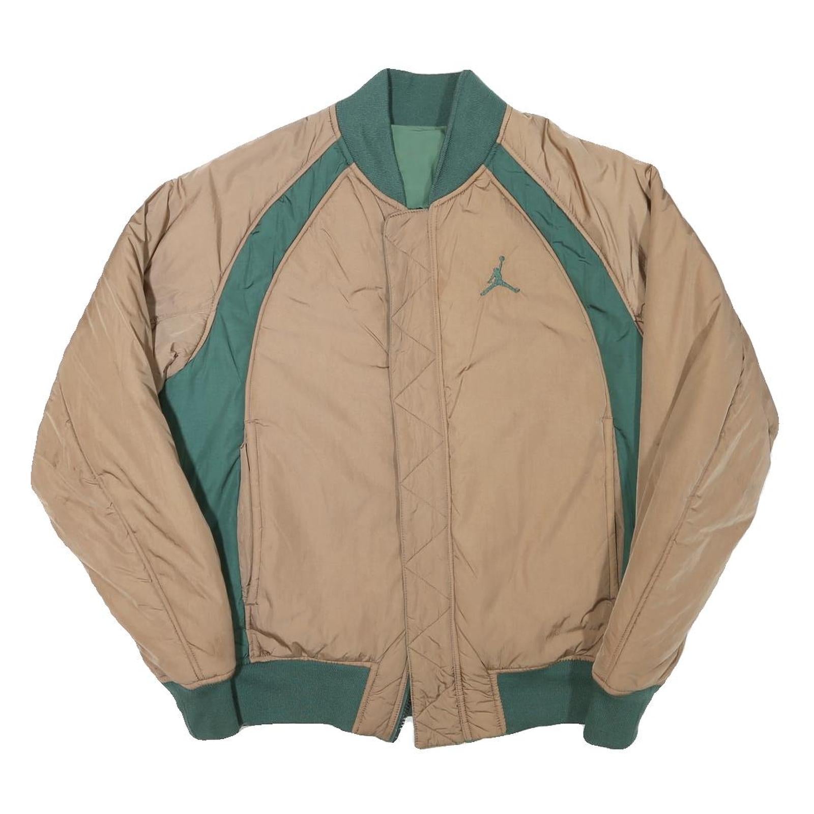 AIR JORDAN Mens Beige & Green Zip Jacket M Polyester Blend Plain Lightweight Refurbished - N/A refurbished available on Cerqular