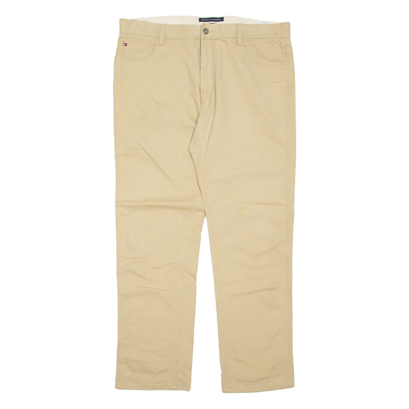 TOMMY HILFIGER Mens Trousers Beige Regular Straight W36 L32 Refurbished - N/A refurbished available on Cerqular