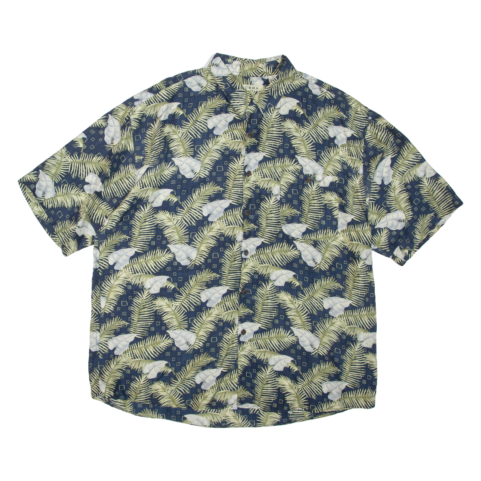 SUMMA Mens Hawaiian Shirt Blue Silk Floral M Refurbished - N/A refurbished available on Cerqular