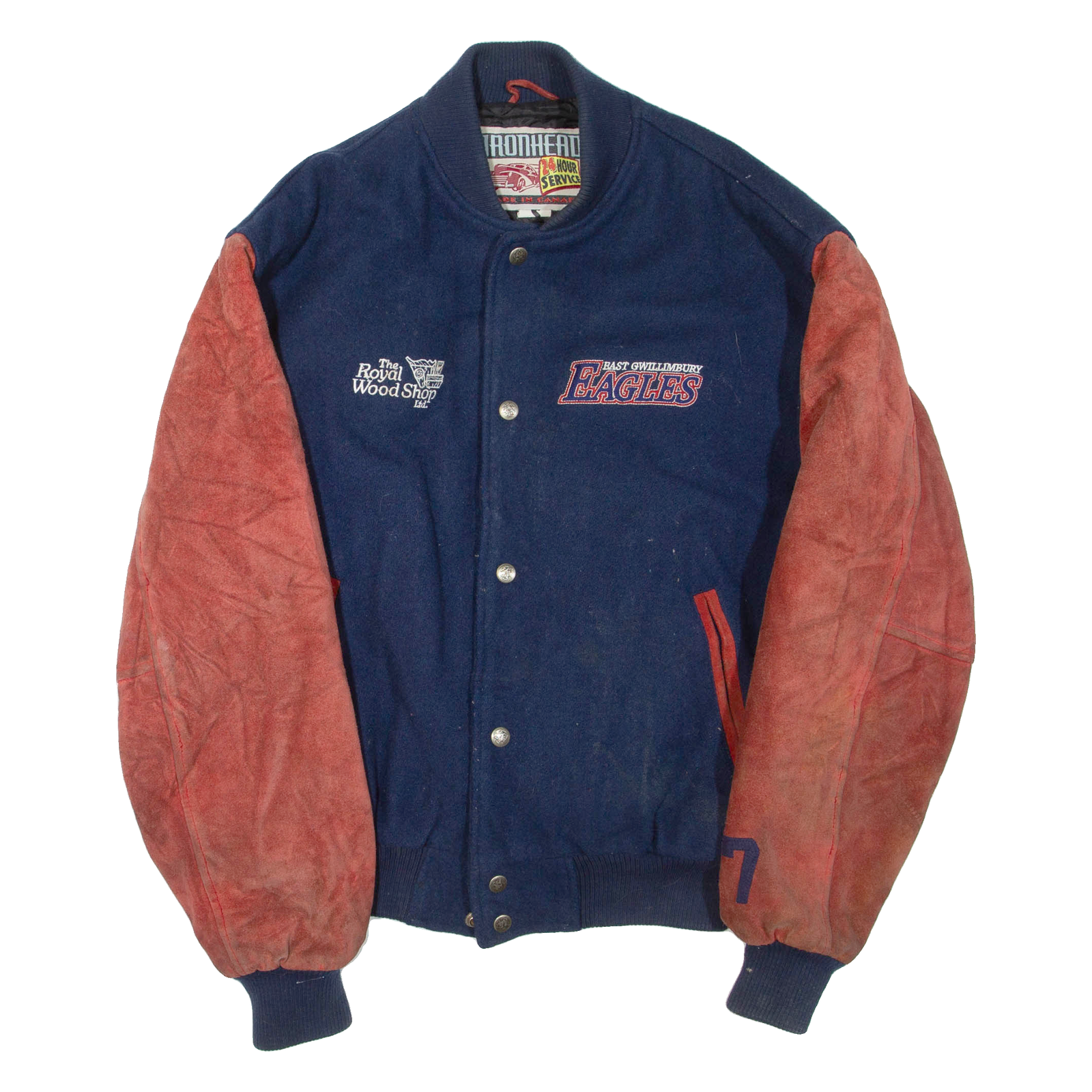 Mens Bomber Jacket Blue Leather S Refurbished - N/A refurbished available on Cerqular