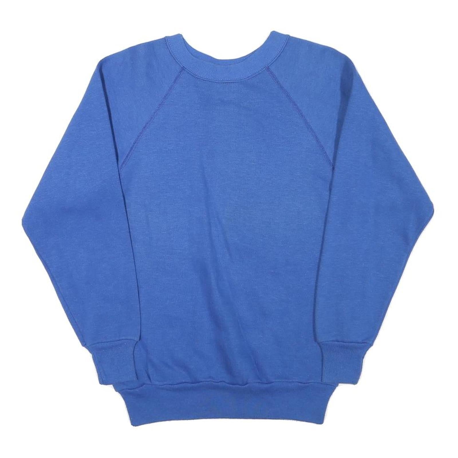 TULTEX Mens Blue Crew Neck Sweatshirt S Cotton Blend Casual Pullover Refurbished - N/A refurbished available on Cerqular