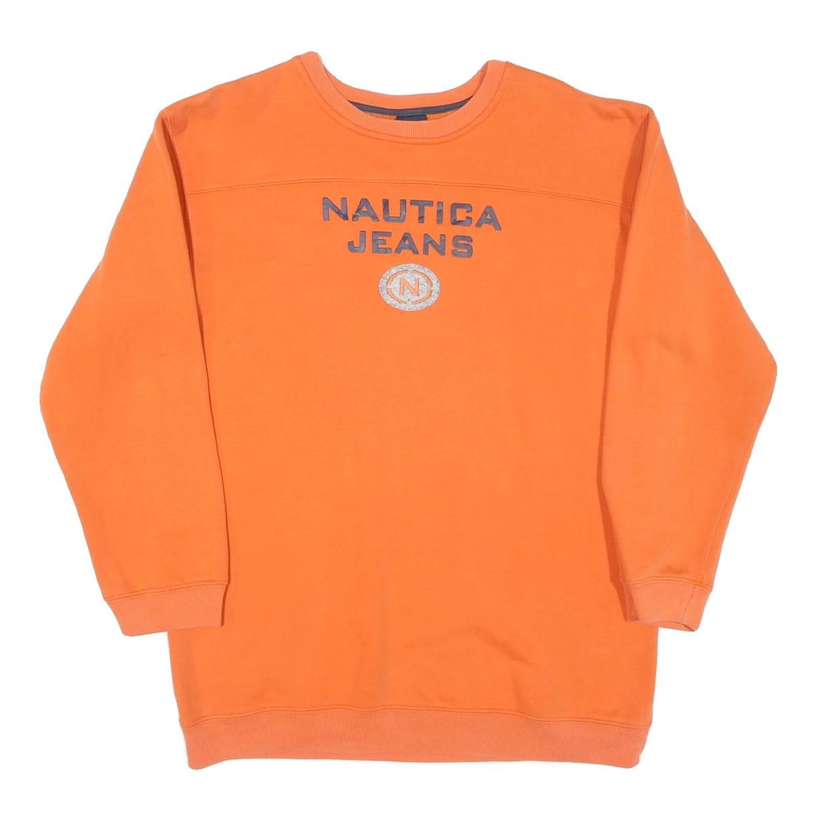 NAUTICA Mens Orange Sweatshirt XL Crew Neck Cotton Pullover Casual Wear Refurbished - N/A refurbished available on Cerqular