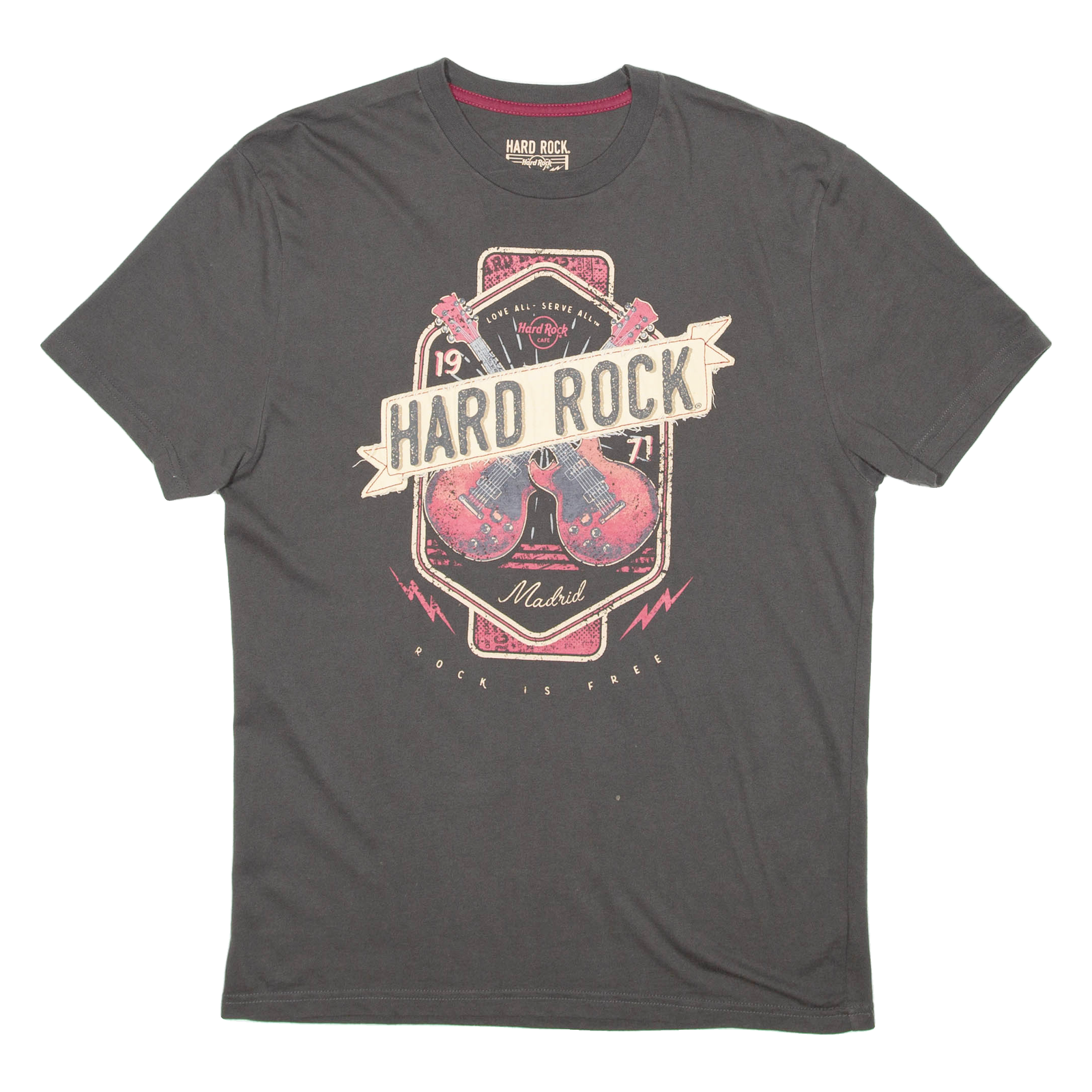 HARD ROCK CAFE Mens T-Shirt Grey M Refurbished - N/A refurbished available on Cerqular