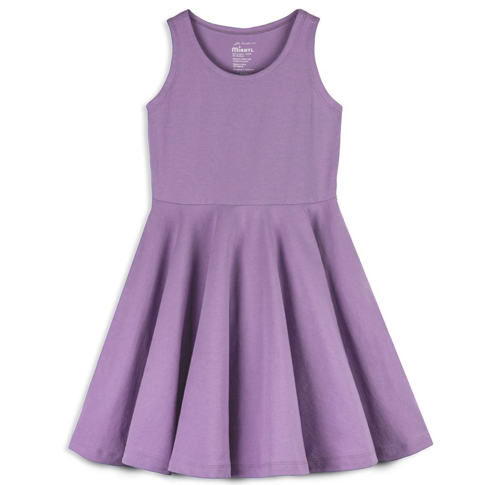 Kids Organic Cotton Sleeveless Twirl Dress - Solids | Color: Lilac | size: 3T Refurbished - N/A (Note: There is no well-known brand named "M refurbished available on Cerqular