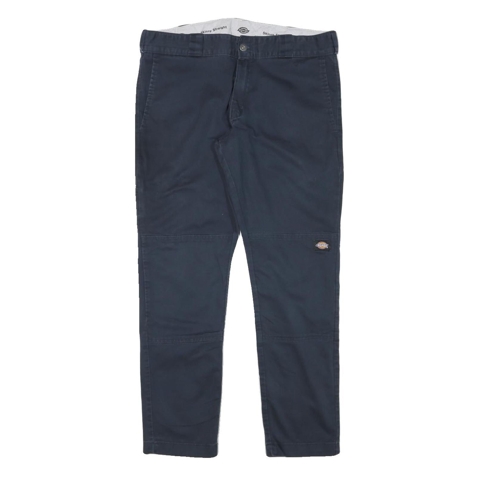 DICKIES Mens Slim Navy Blue Skinny Straight Cotton Blend Trousers W34 L29 Refurbished - N/A refurbished available on Cerqular