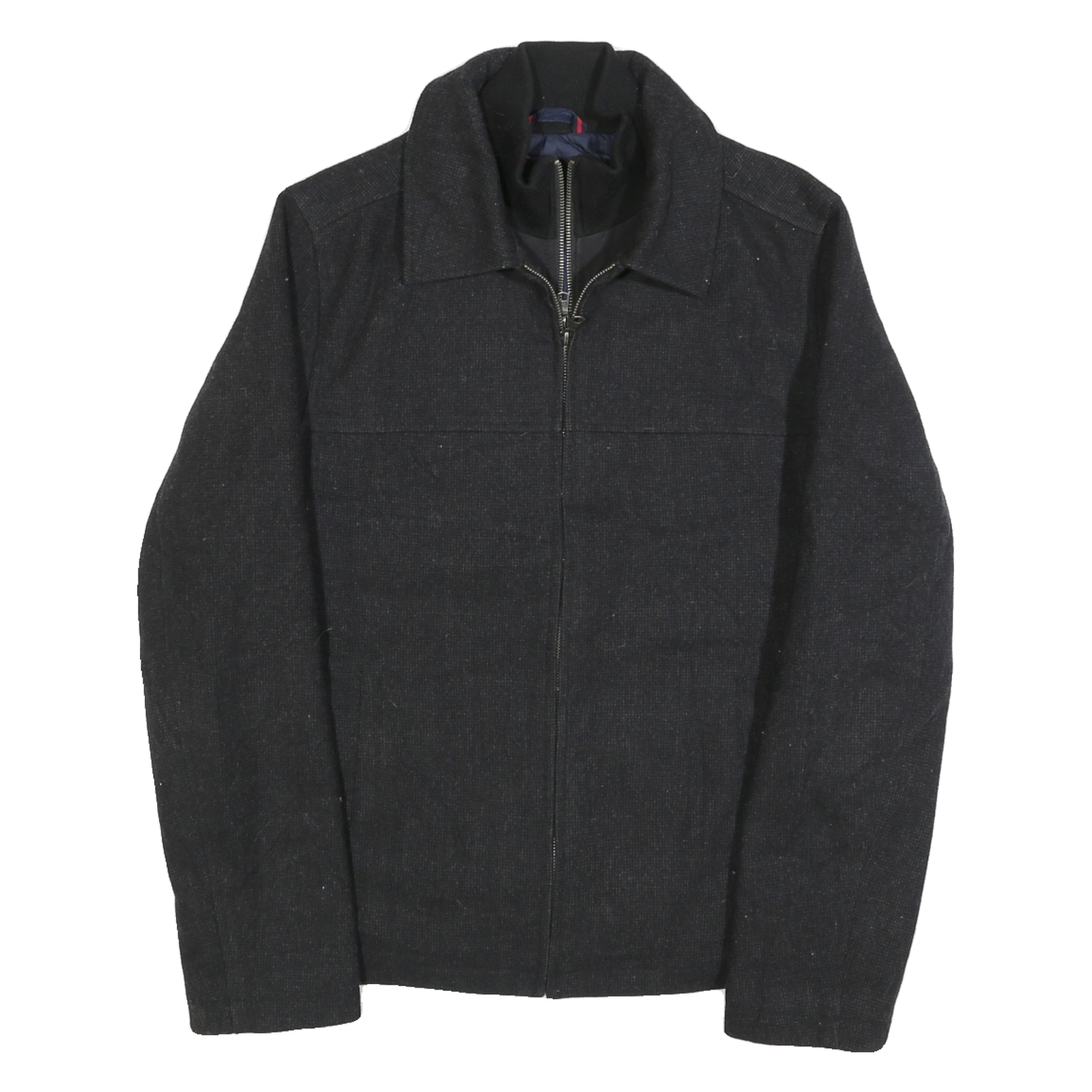 TOMMY HILFIGER Mens Black Wool Blend Jacket S Zip Up Classic Outerwear Refurbished - N/A refurbished available on Cerqular