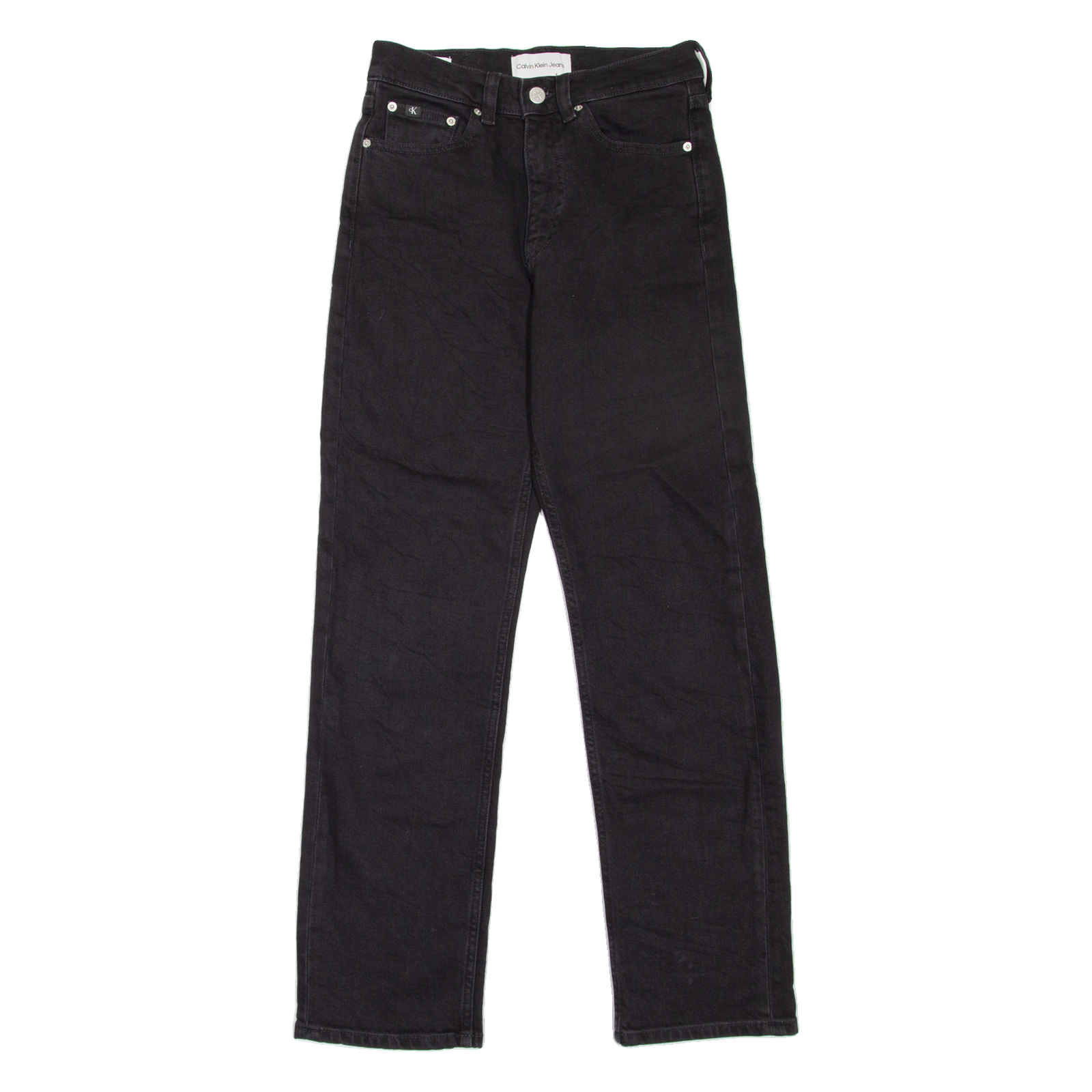 CALVIN KLEIN JEANS High Rise Womens Jeans Black Regular Straight W26 L30 Refurbished - N/A refurbished available on Cerqular