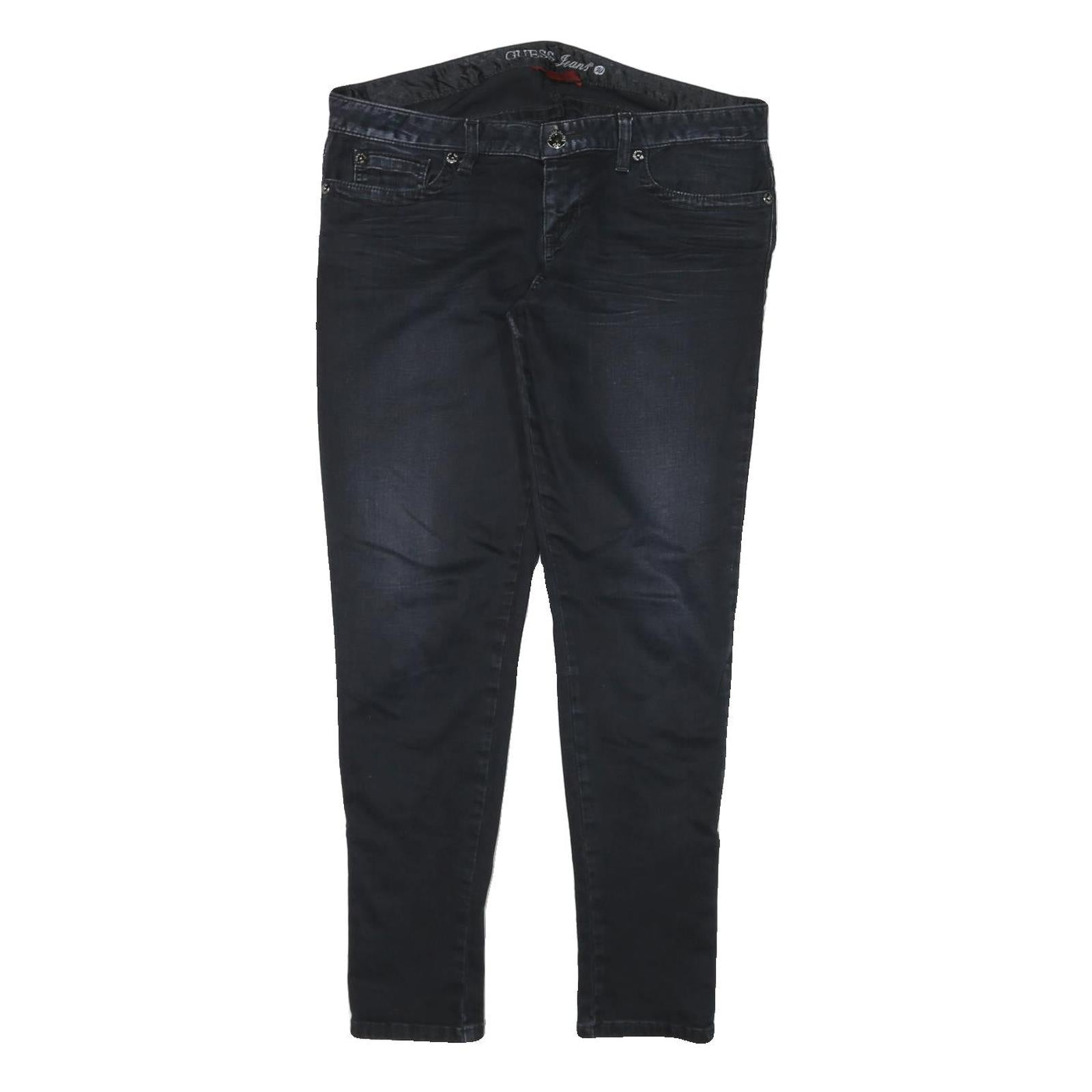 DIESEL Womens Slim Black Denim Cotton Blend Jeans W34 L27 Stud Detail Zip Refurbished - N/A refurbished available on Cerqular