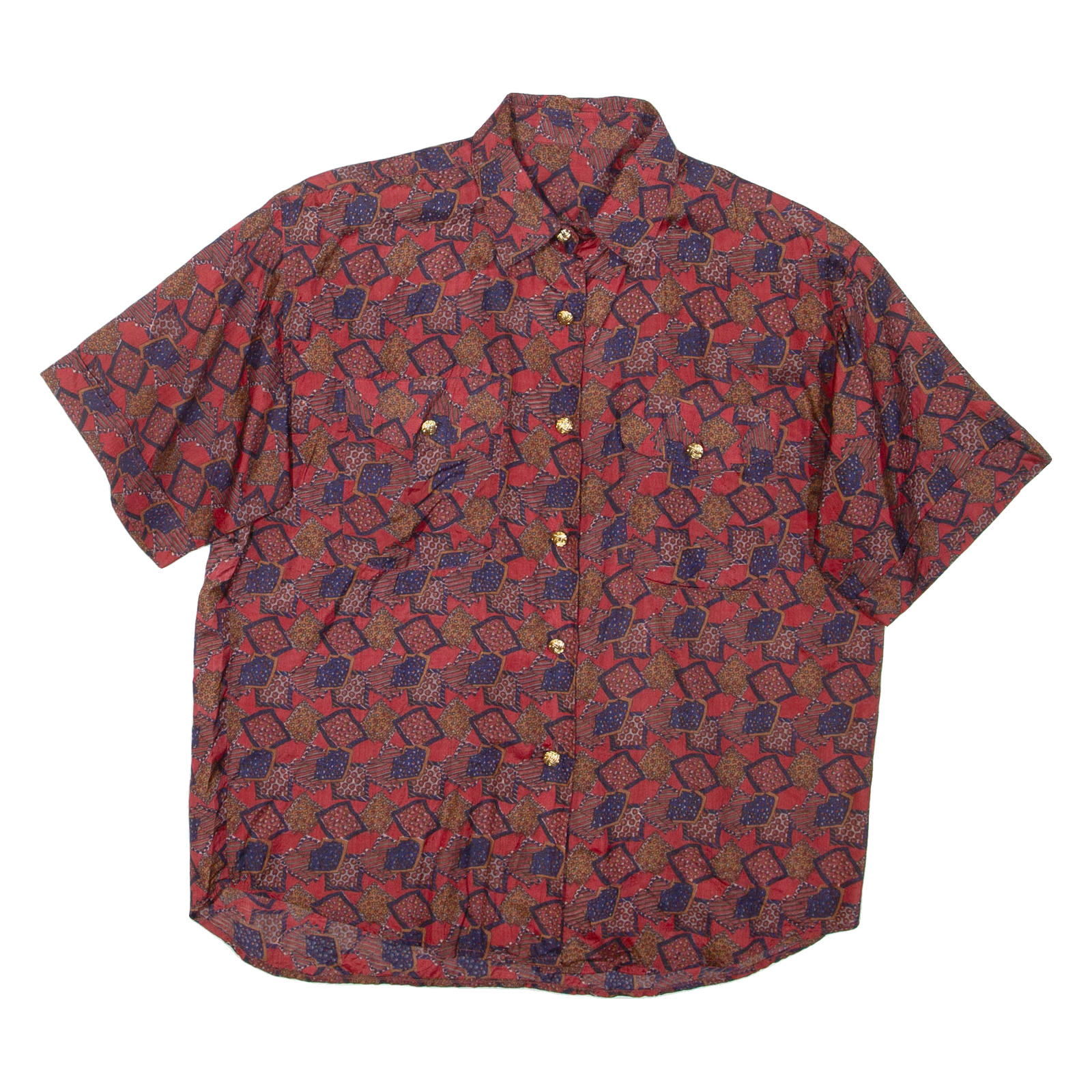 Womens Printed Shirt Red Collared L Refurbished - N/A refurbished available on Cerqular