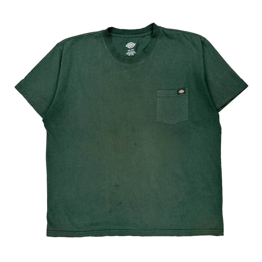 Dickies T-Shirt - 2XL Green Cotton Refurbished - Thrifted (note: this is a term often used to describe second- refurbished available on Cerqular
