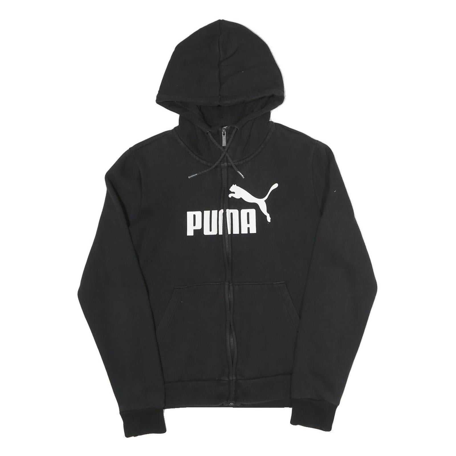 PUMA Womens Black Full Zip Hoodie UK 12 Cotton Blend Casual Sportswear Refurbished - N/A refurbished available on Cerqular