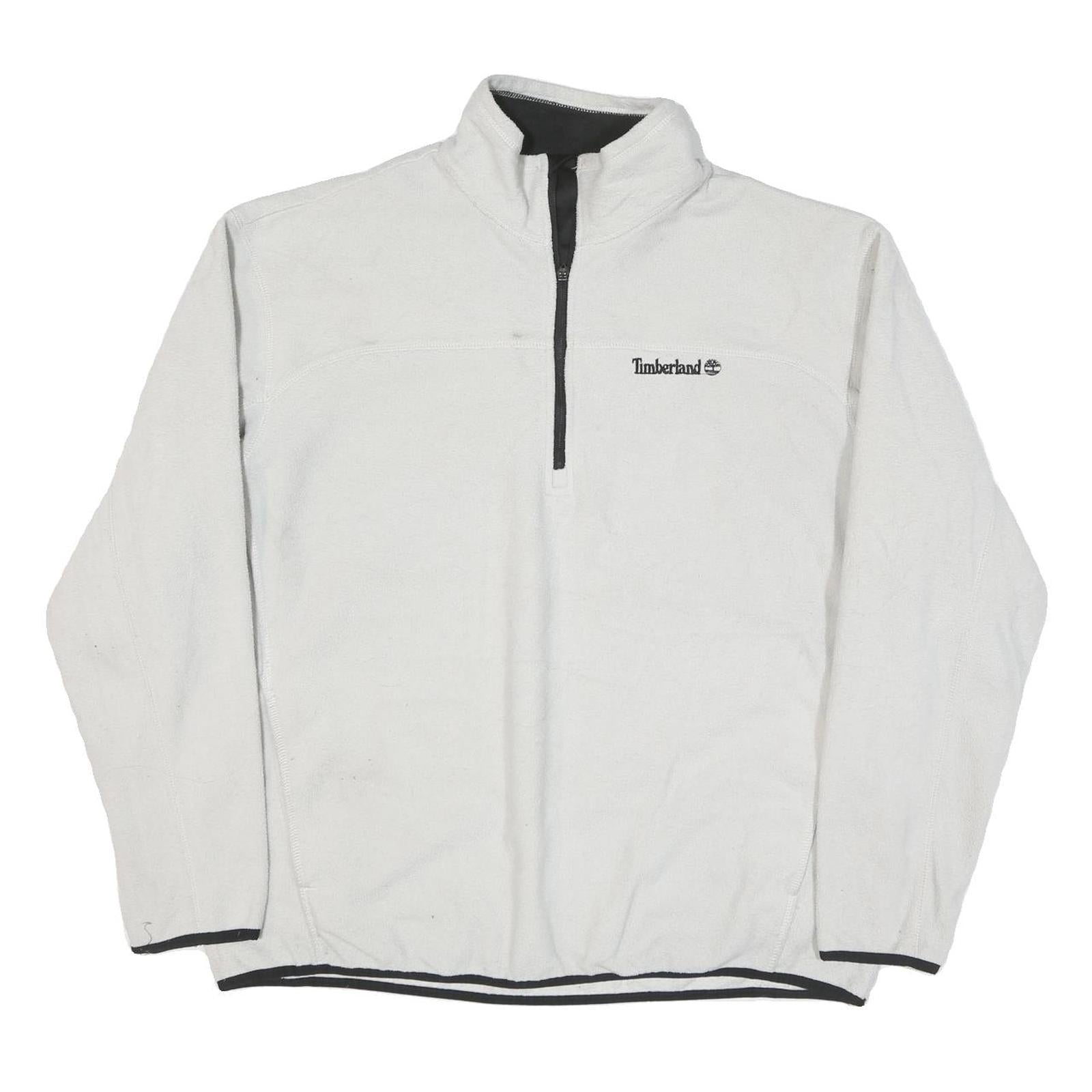 TIMBERLAND Mens White Pullover Plain 1/4 Zip Basic Knit XL Casual Outdoor Jumper Refurbished - N/A refurbished available on Cerqular