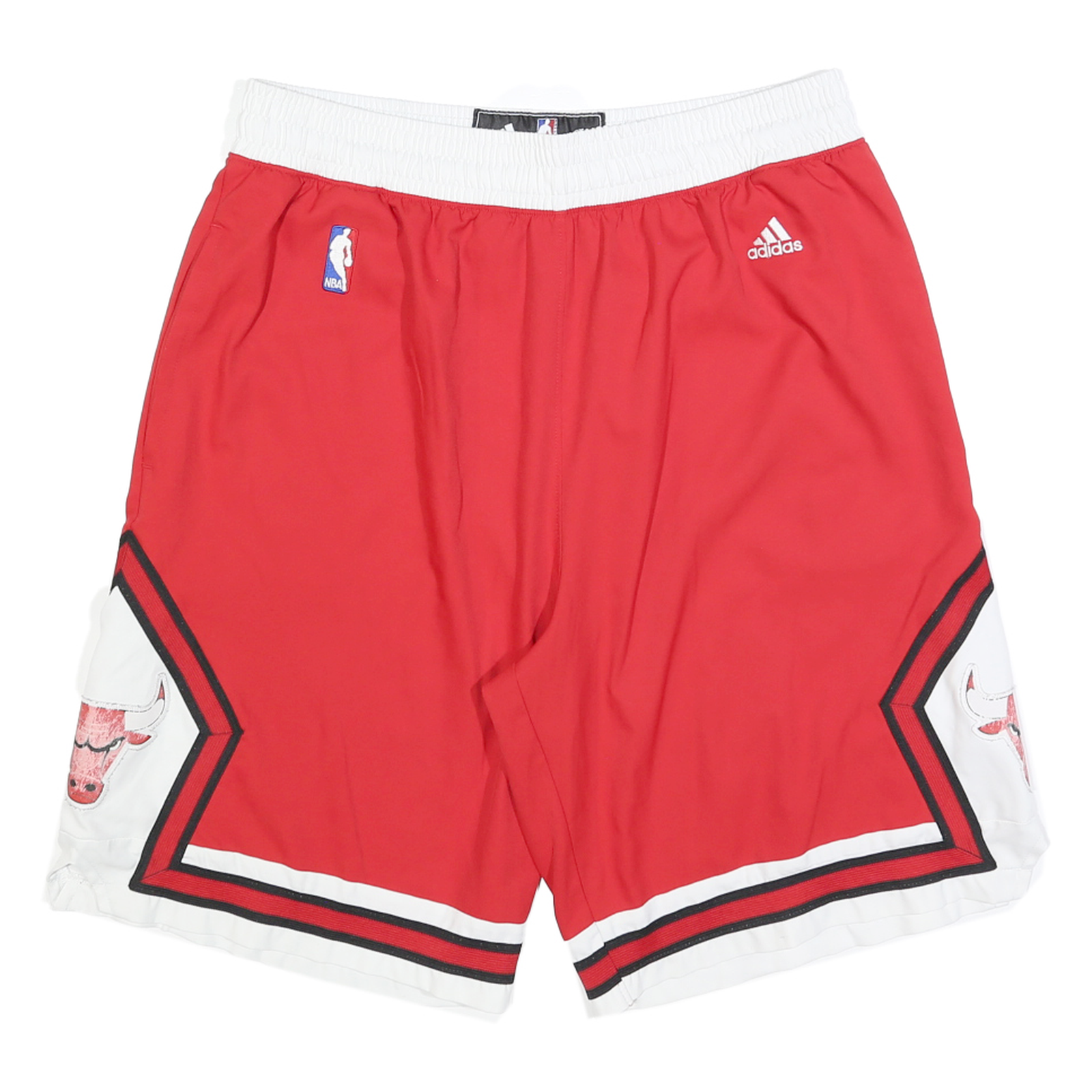 ADIDAS Mens Sports Shorts Red & White Chicago Bulls NBA L W32 Polyester Refurbished - N/A refurbished available on Cerqular