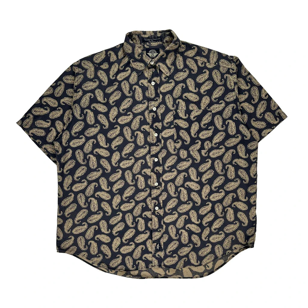 Dockers Short Sleeve Shirt - Large Navy Cotton Refurbished - Thrifted (note: this is a term often used to describe second- refurbished available on Cerqular