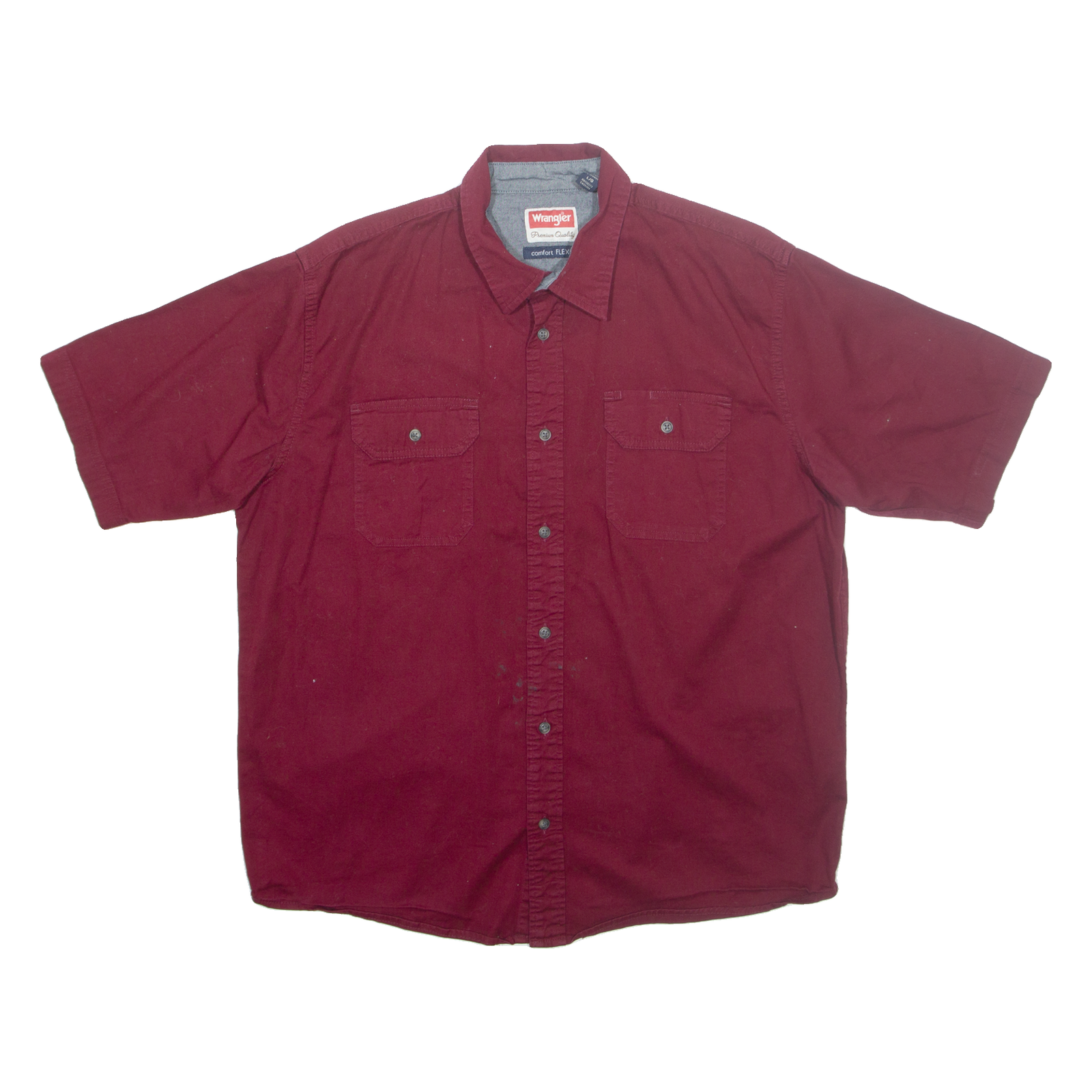 WRANGLER Mens Plain Shirt Maroon L Refurbished - N/A refurbished available on Cerqular
