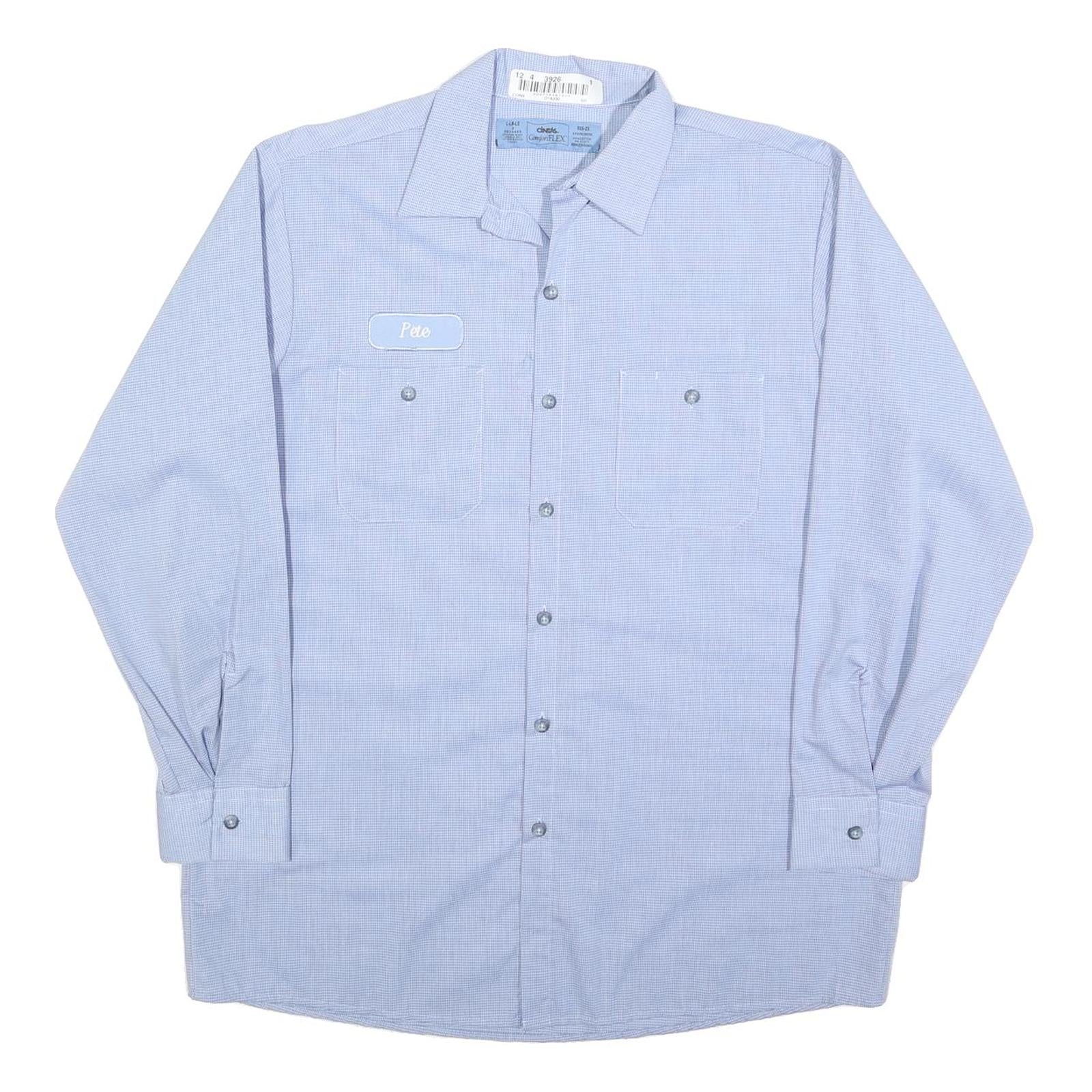 CINTAS Mens Blue L Workwear Cotton Blend Shirt Button Long Sleeve Pocketed Refurbished - N/A refurbished available on Cerqular