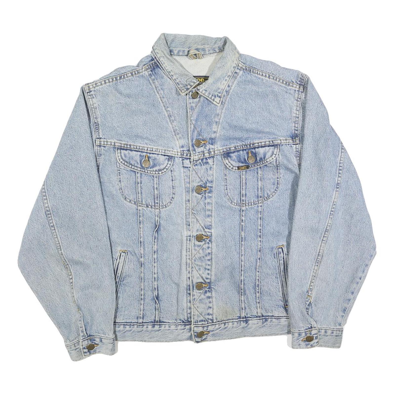 LEE Mens Blue Denim Jacket XL Cotton Blend Classic Fit Button Closure Casual Refurbished - N/A refurbished available on Cerqular