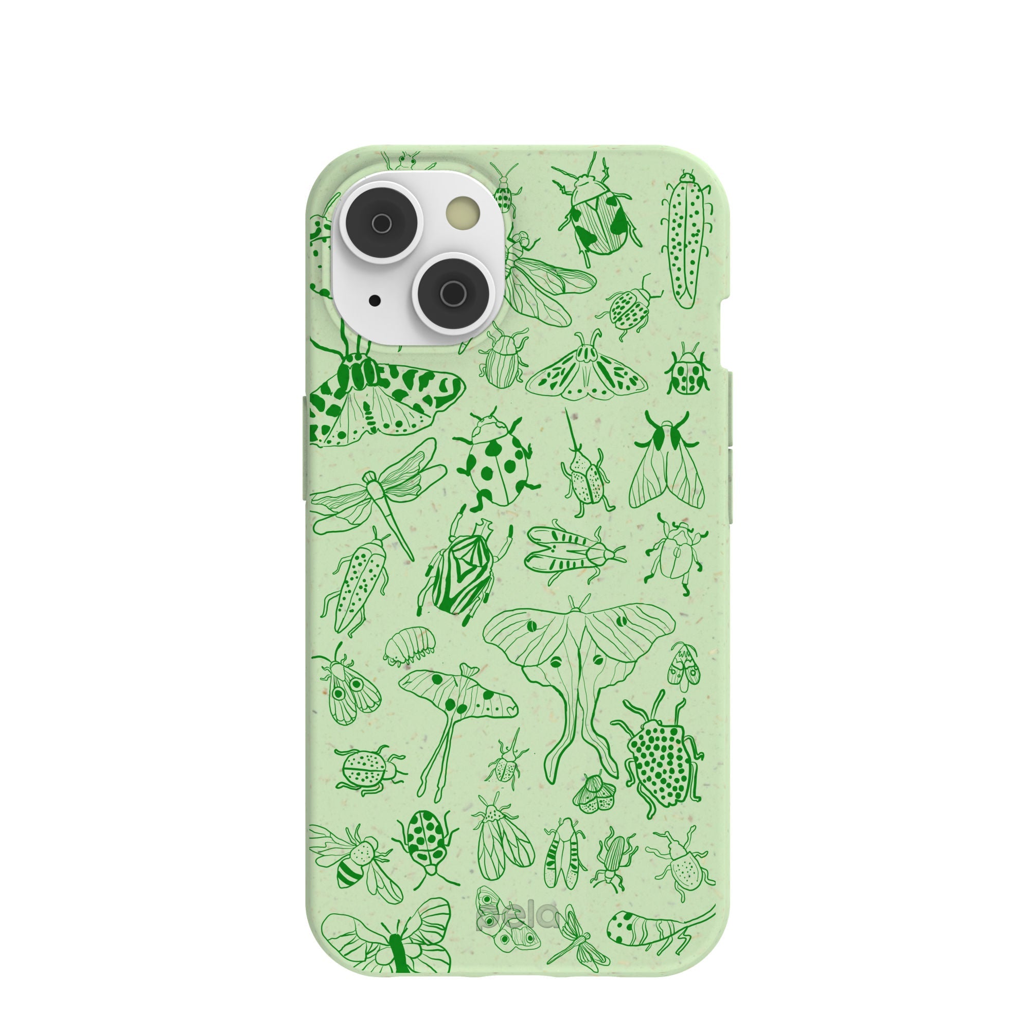 Sage Green Linear Entomology iPhone 14/16e Case Refurbished - Pela Case refurbished available on Cerqular