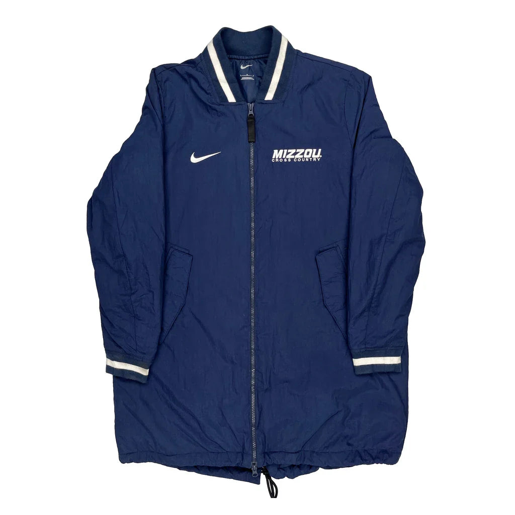 Mizzou Cross Country Nike Windbreaker - Large Blue Polyester Refurbished - Thrifted (note: this is a term often used to describe second- refurbished available on Cerqular