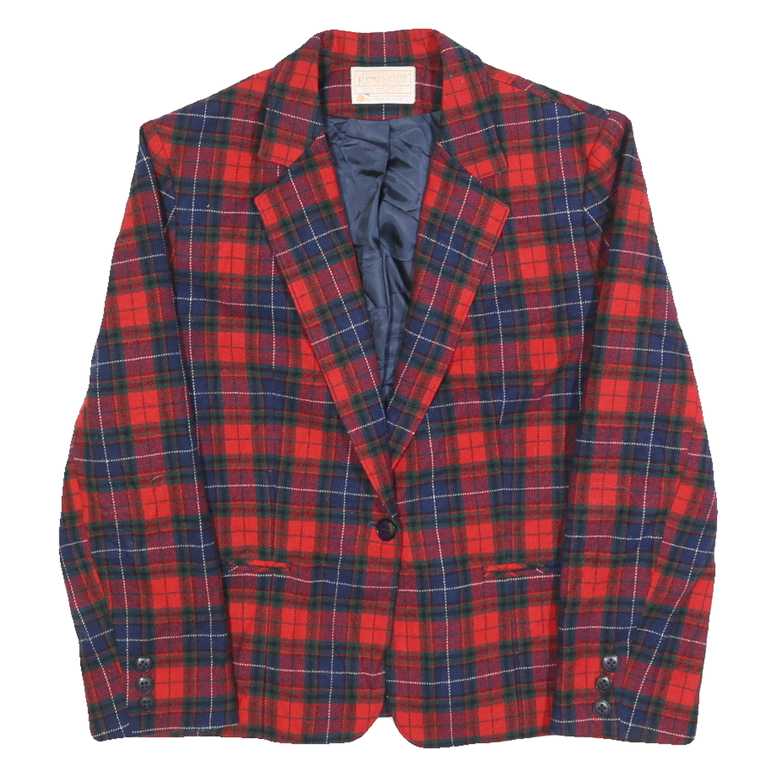 Buy PENDLETON Womens Red & Navy Check Jacket S Wool Tailored Button Closure Refurbished - $101.39 PENDLETON Womens Red & Navy Check Jacket S Wool Tailored Button Closure Refurbished - N/A refurbished available on Cerqular