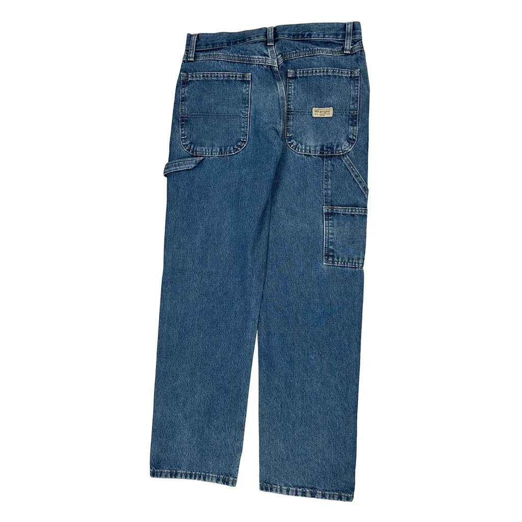 Wrangler Carpenter Jeans - 30W 30L Blue Cotton Refurbished - Thrifted (note: this is a term often used to describe second- refurbished available on Cerqular