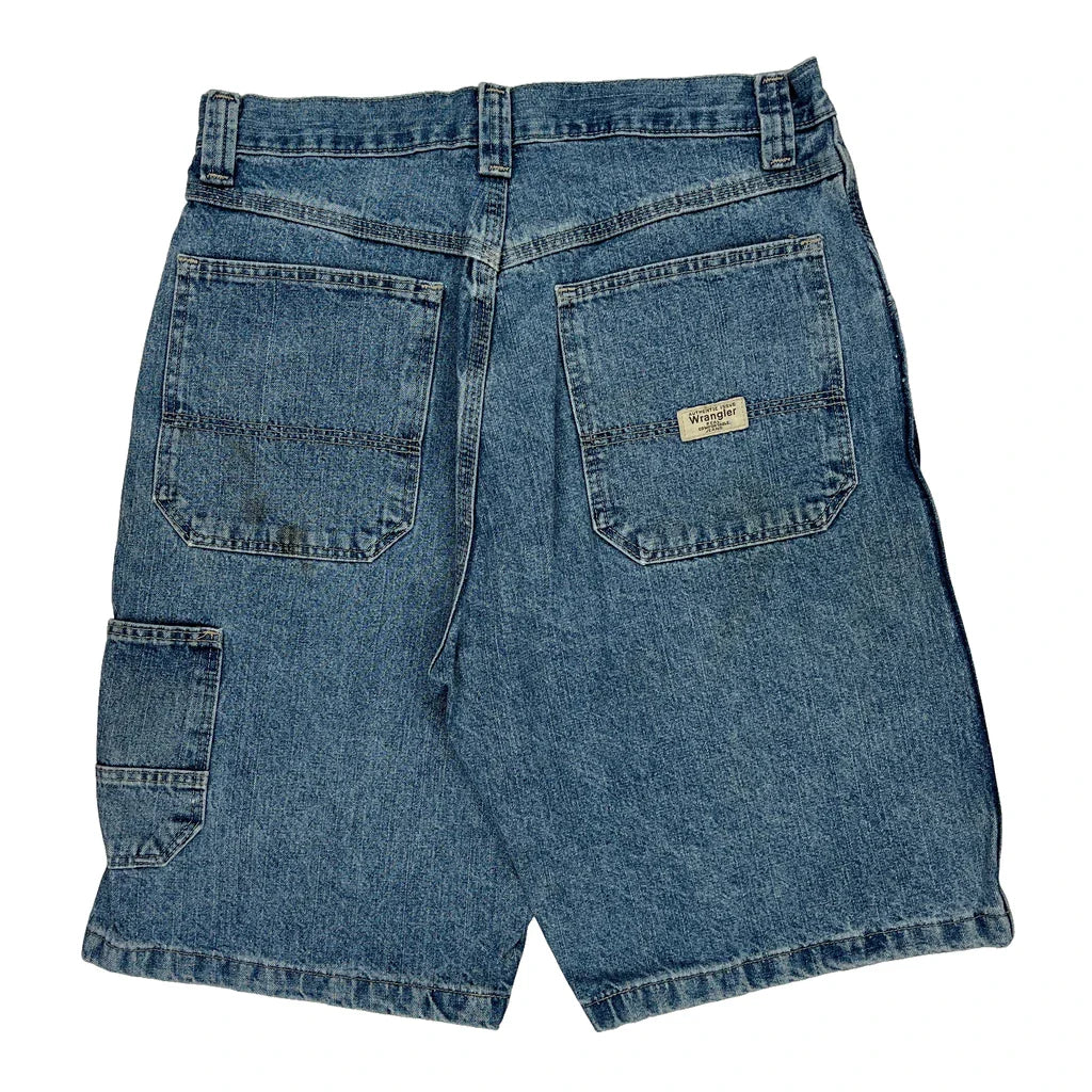 Wrangler Denim Shorts - 30W 9L Blue Denim Refurbished - Thrifted (note: this is a term often used to describe second- refurbished available on Cerqular