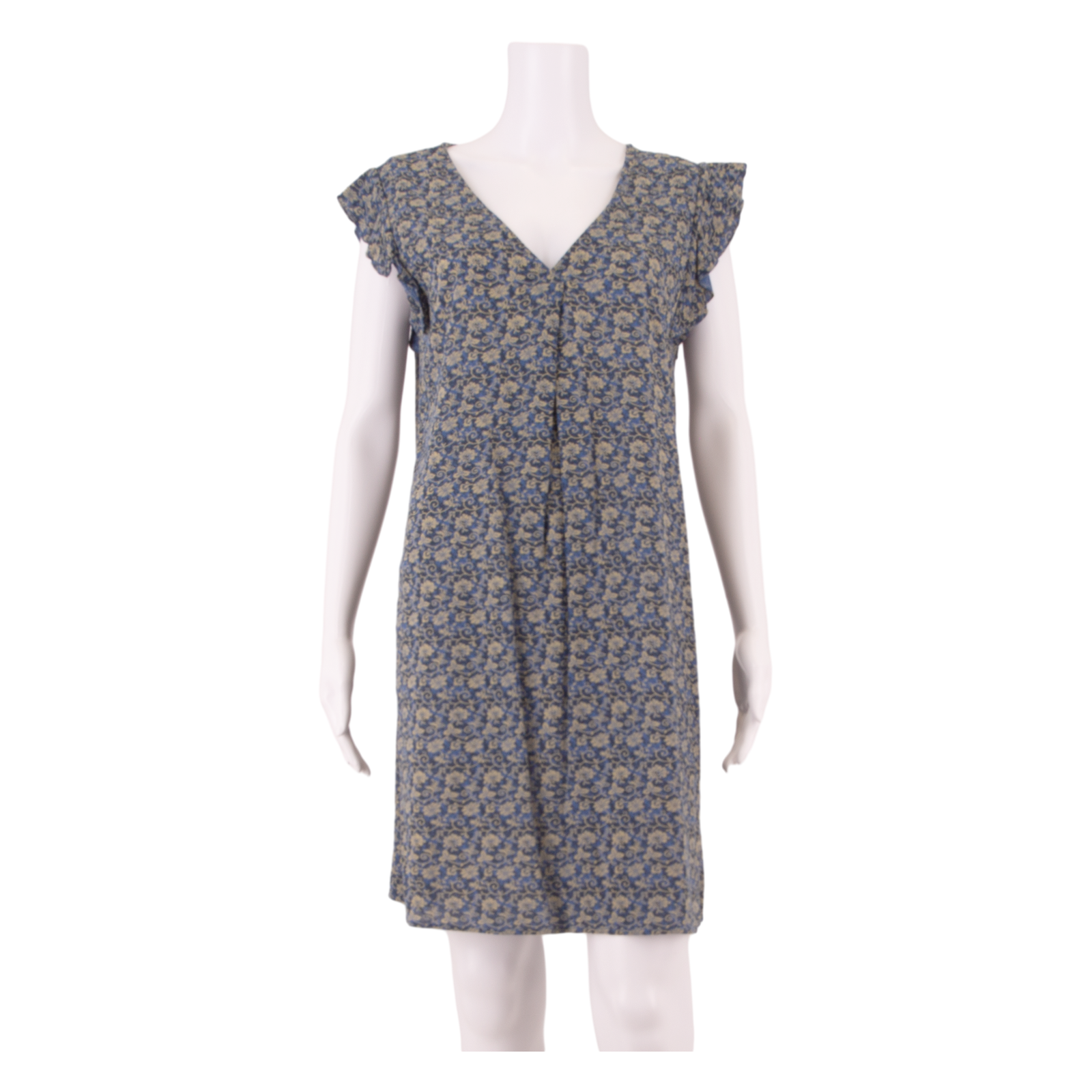 FAT FACE Womens Shift Dress Blue Viscose Floral Short Sleeve Knee Length UK 10 Refurbished - N/A refurbished available on Cerqular
