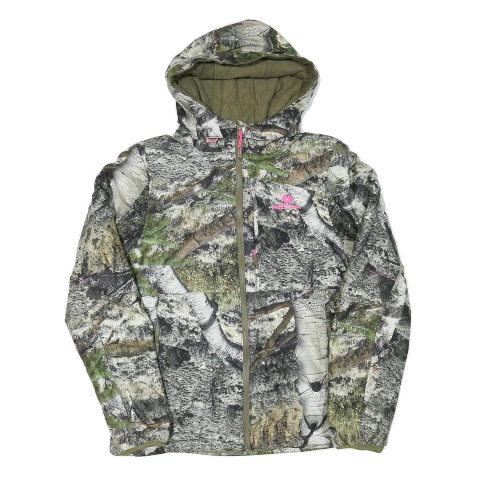 Womens Green Camouflage Hooded Jacket M Polyester Blend Zip Up Outdoor Wear Refurbished - N/A refurbished available on Cerqular