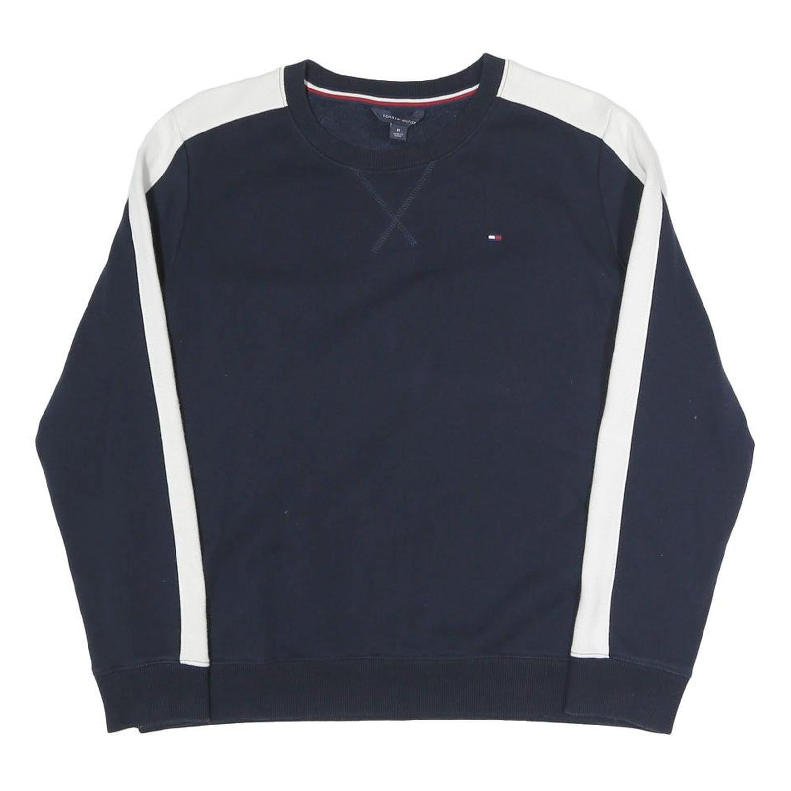 TOMMY HILFIGER Womens Navy Blue Sweatshirt Crew Neck M Cotton Blend Refurbished - N/A refurbished available on Cerqular