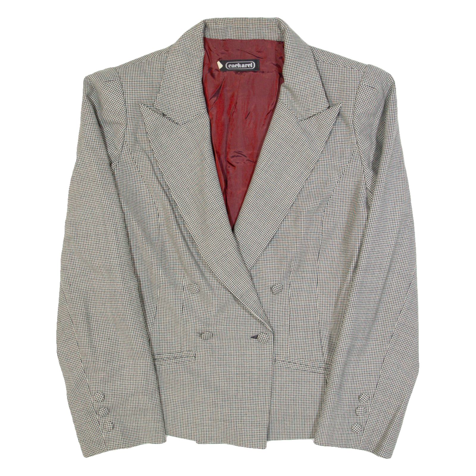 EACH AREL Womens Blazer Jacket Black Wool 90s Houndstooth S Refurbished - N/A refurbished available on Cerqular