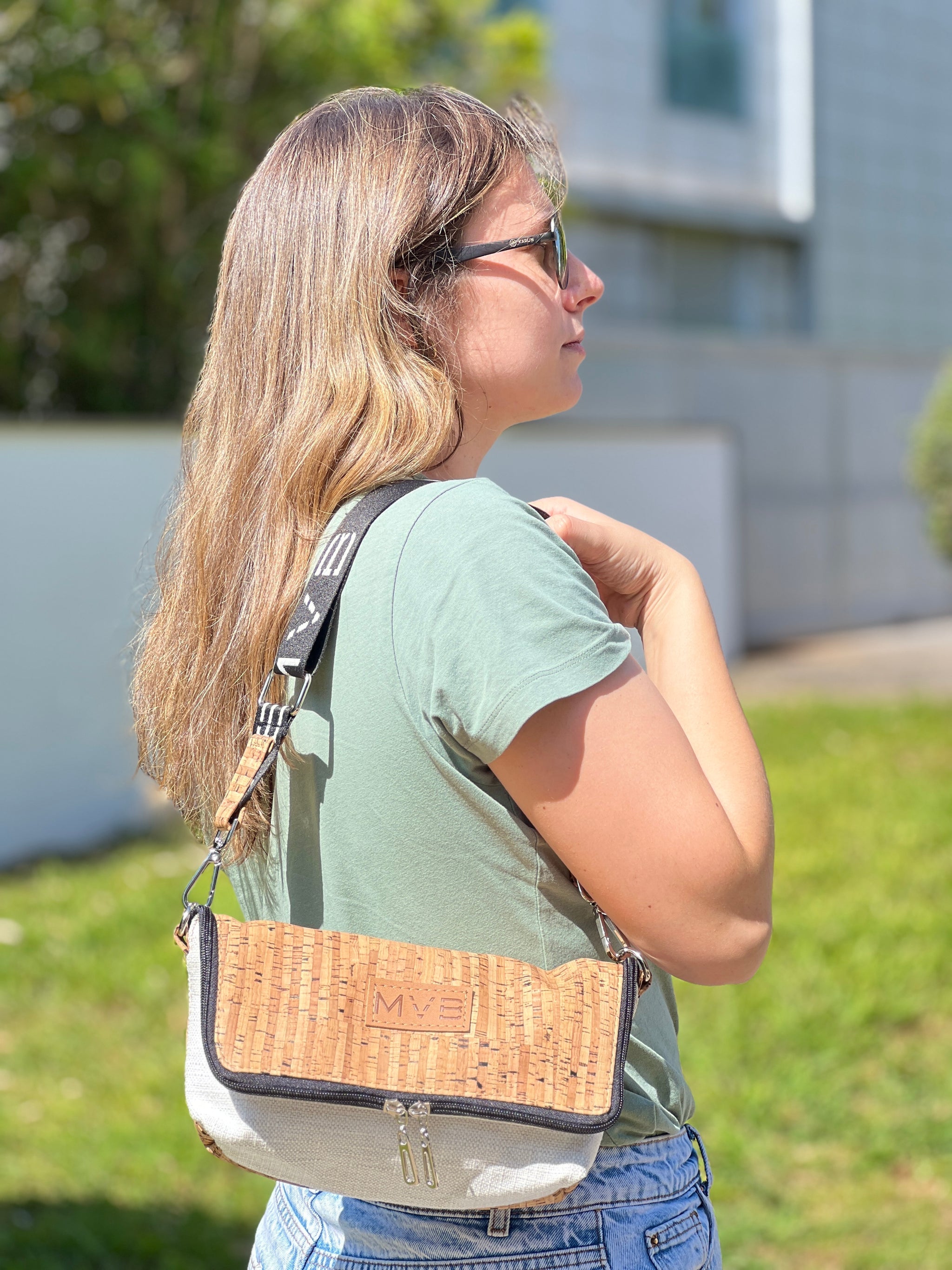 Double-Sided Crossbody Flop Bag soft natural | Tamanho: XS Refurbished - My Vegan Bags refurbished available on Cerqular