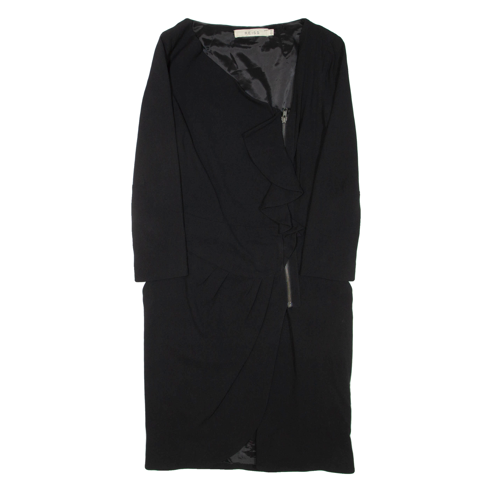 REISS Womens Pencil Dress Black Long Sleeve Knee Length UK 6 Refurbished - N/A refurbished available on Cerqular