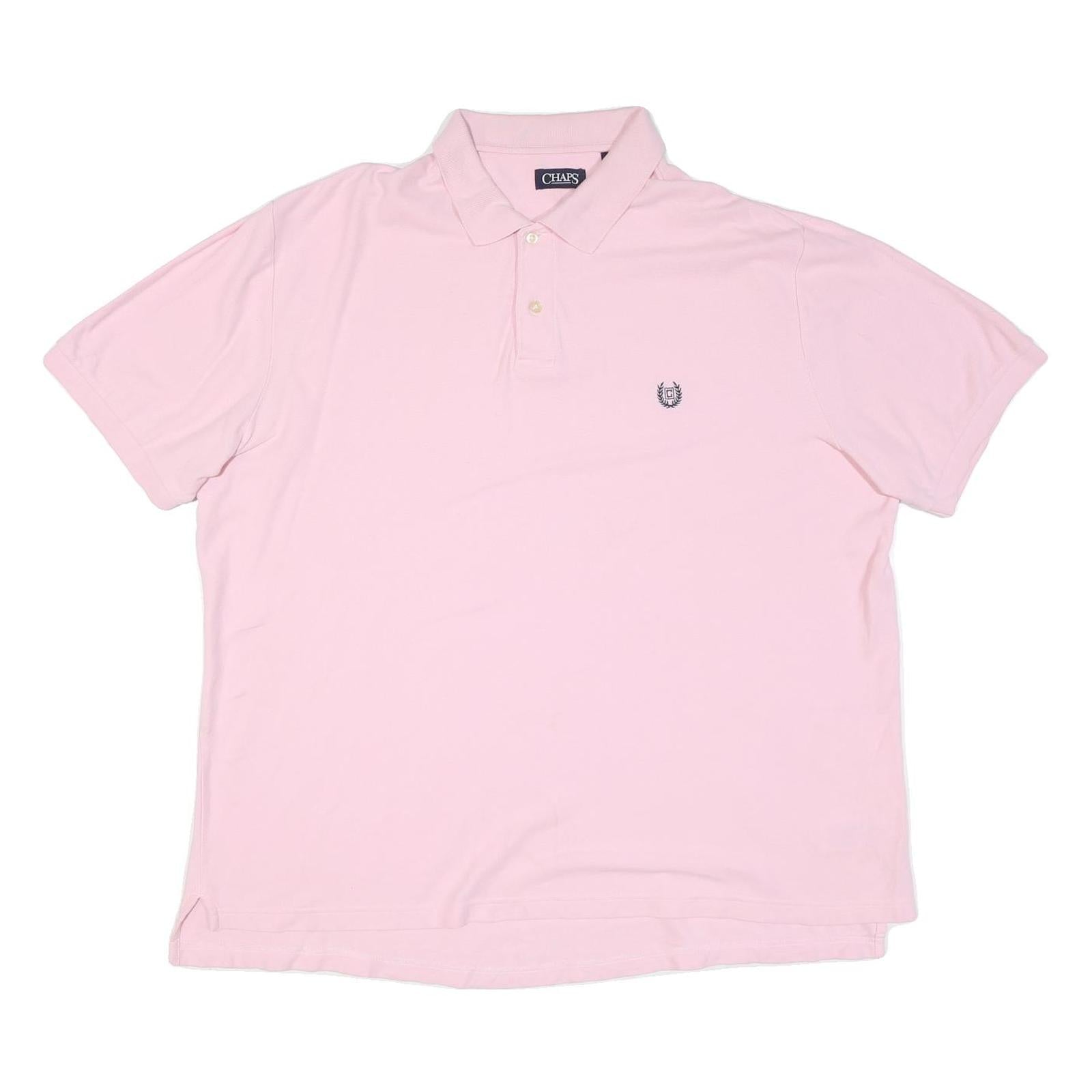 CHAPS Mens Pink Cotton Blend Short Sleeve Polo Shirt 2XL Embroidered Logo Refurbished - N/A refurbished available on Cerqular