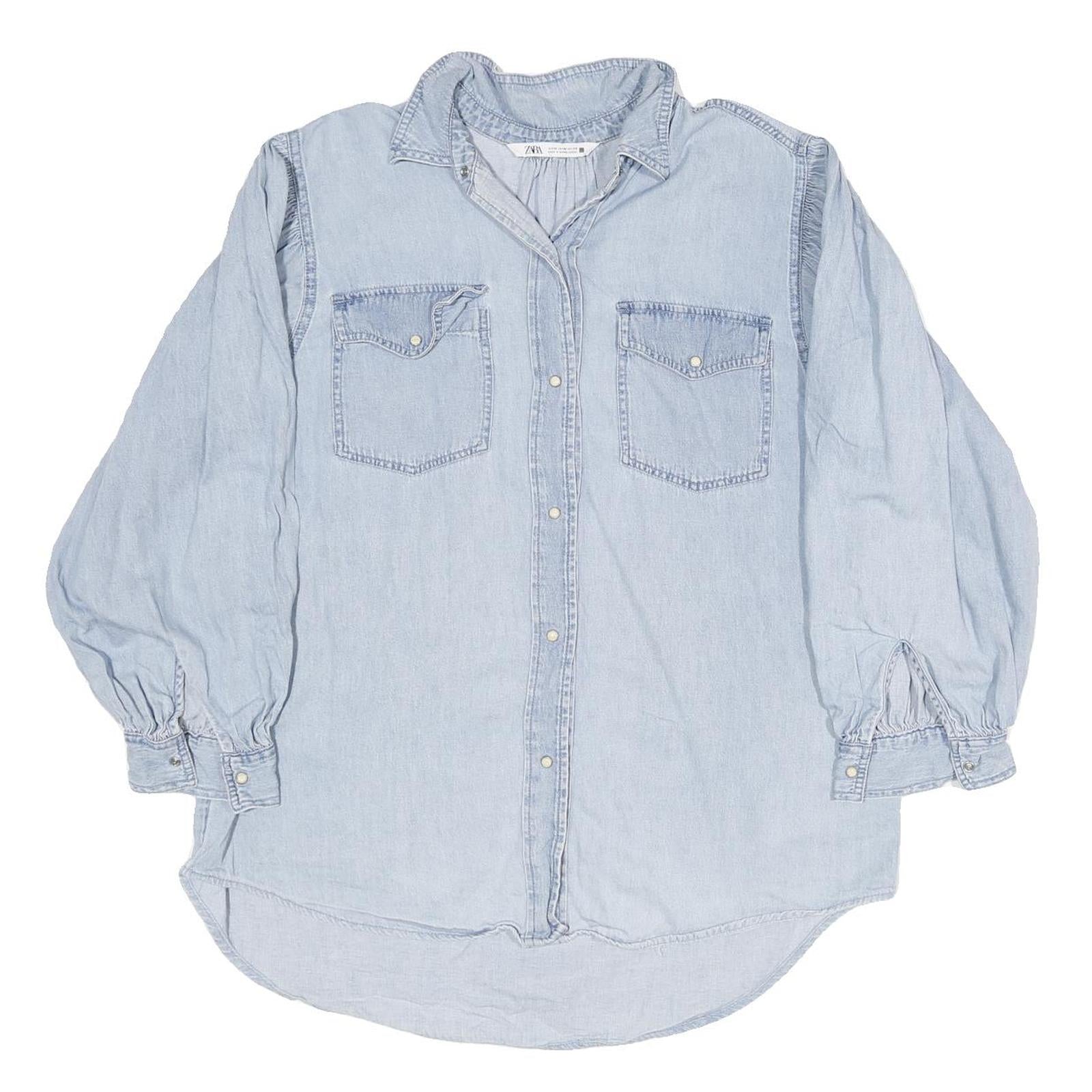 Buy ZARA Womens Blue Denim Shirt Long Sleeve Collared M Button Front Casual Top Refurbished - $18.19 ZARA Womens Blue Denim Shirt Long Sleeve Collared M Button Front Casual Top Refurbished - N/A refurbished available on Cerqular